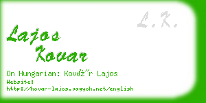 lajos kovar business card